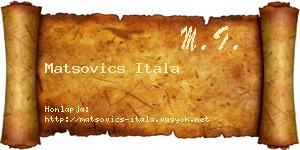 Matsovics Itala névjegykártya
